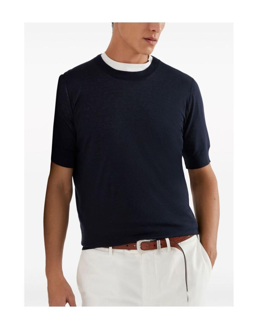 BRUNELLO CUCINELLI Cotton Polo Shirt In Navy Product Image