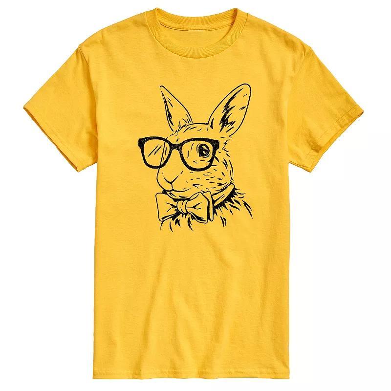 Men's Bunny Bow Tie Graphic Tee, Size: Medium, Grey Gray Product Image