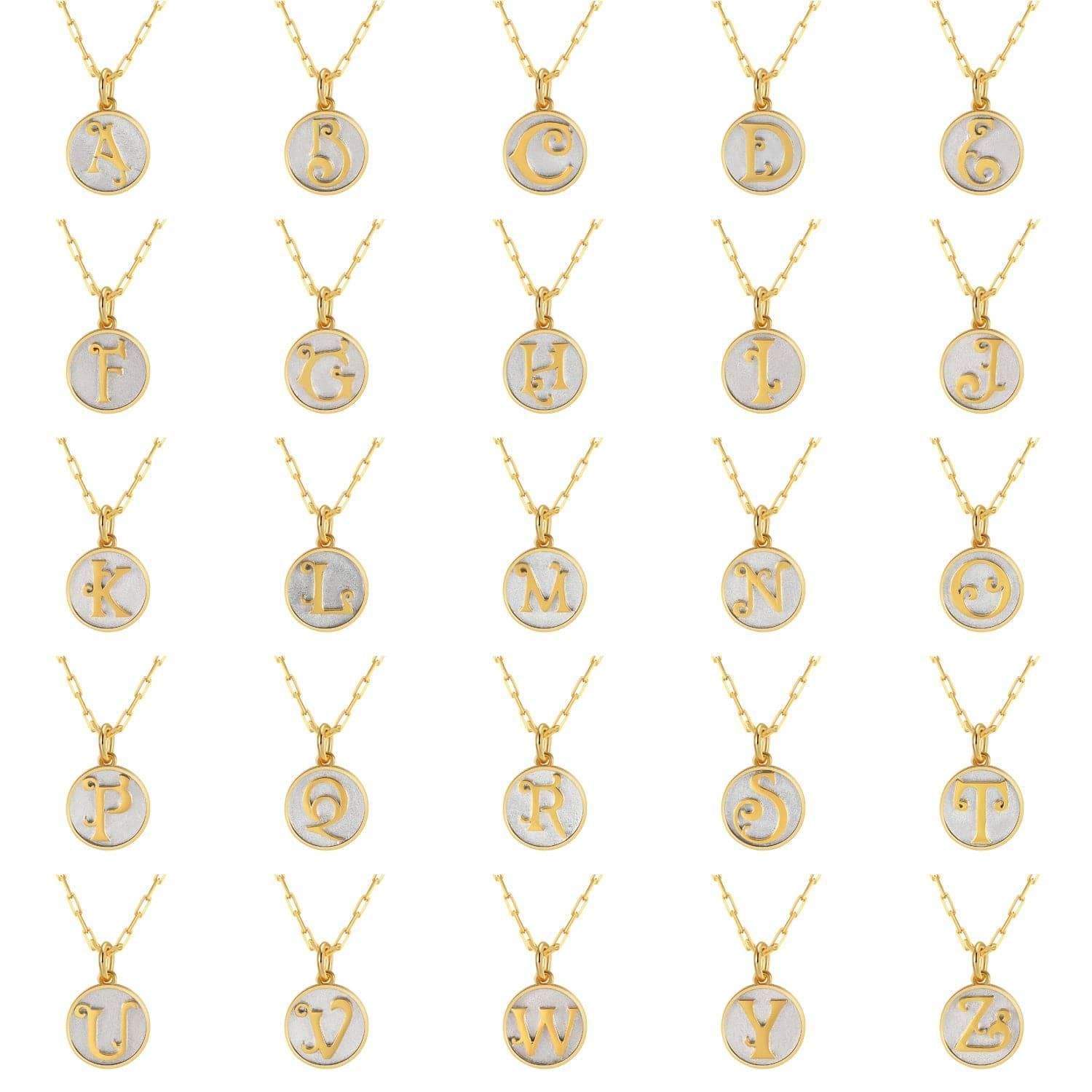 Saints Dainty Fancy M Initial Pendant Necklace Product Image
