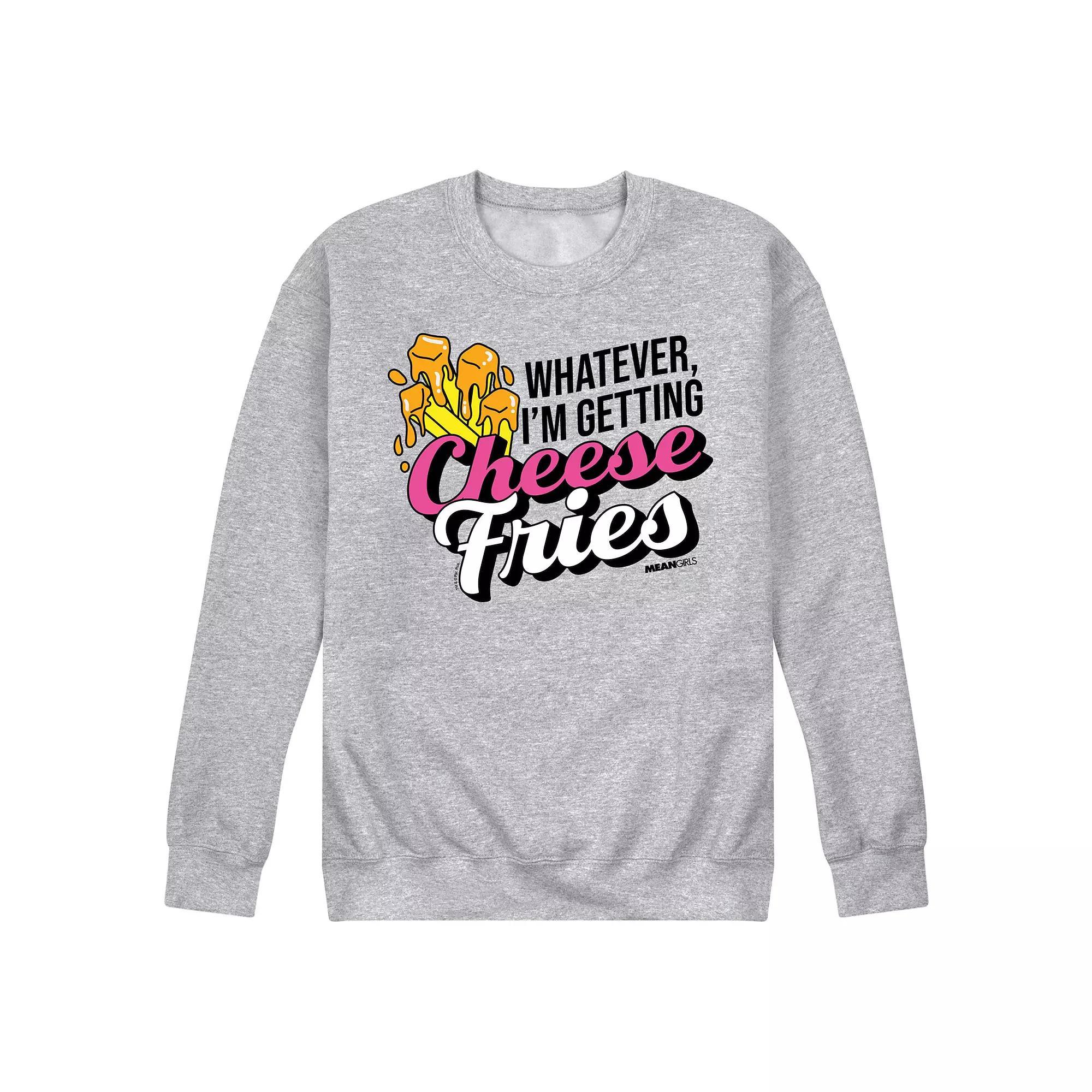 Mens Mean Girls Cheese Fries Fleece Sweatshirt Grey Gray Product Image