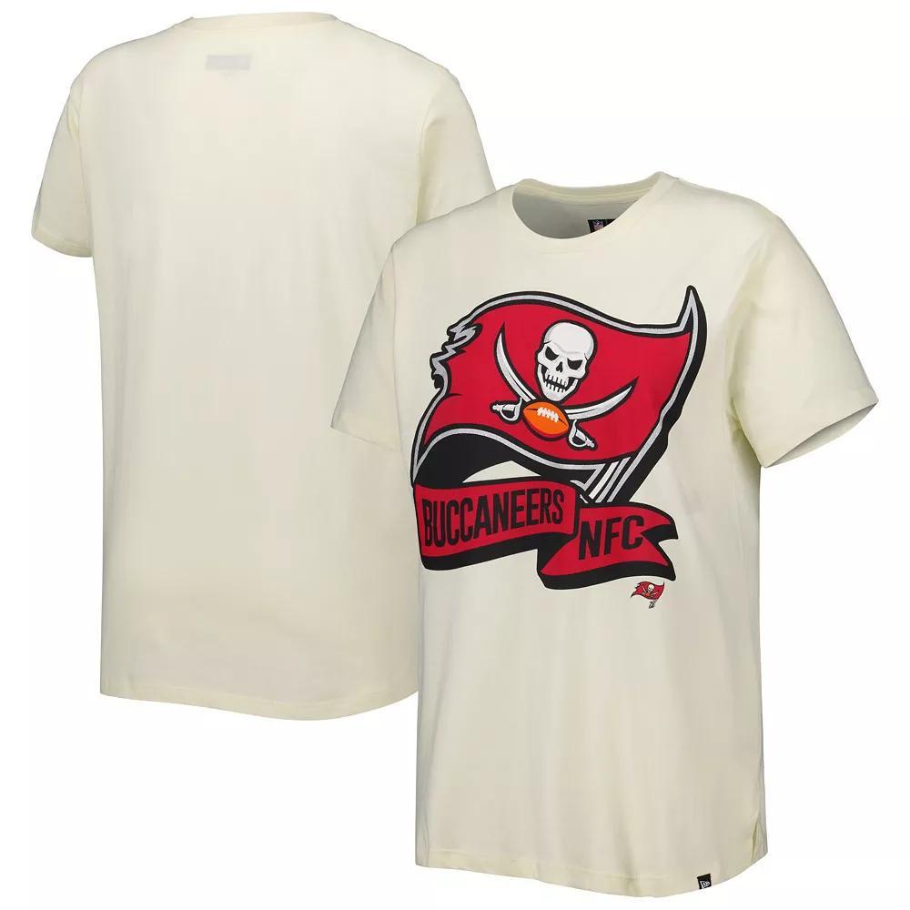 Women's New Era Cream Tampa Bay Buccaneers Chrome Sideline T-Shirt, Size: Large, Beige Product Image