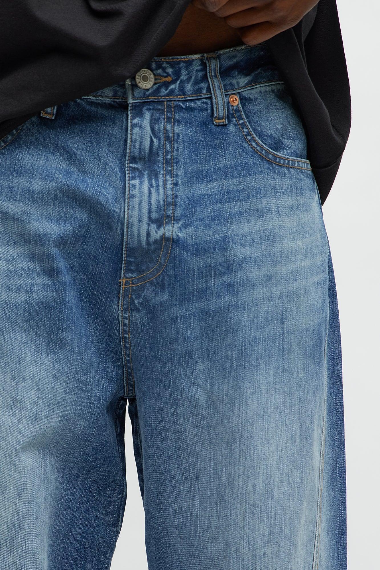 Chatsworth Twisted Seam Baggy Jeans - Medium Blue Wash Product Image