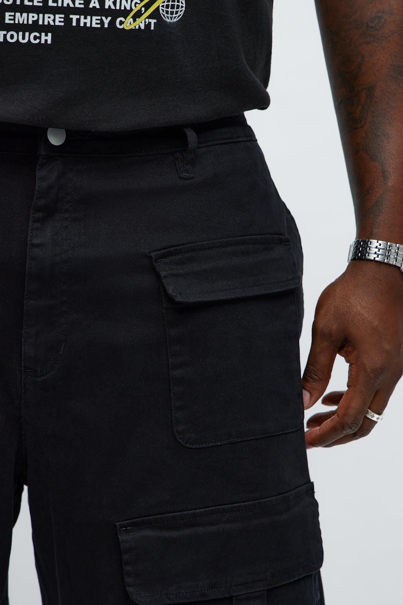 Baggy Oversized Pocket Cargo Shorts - Black Product Image