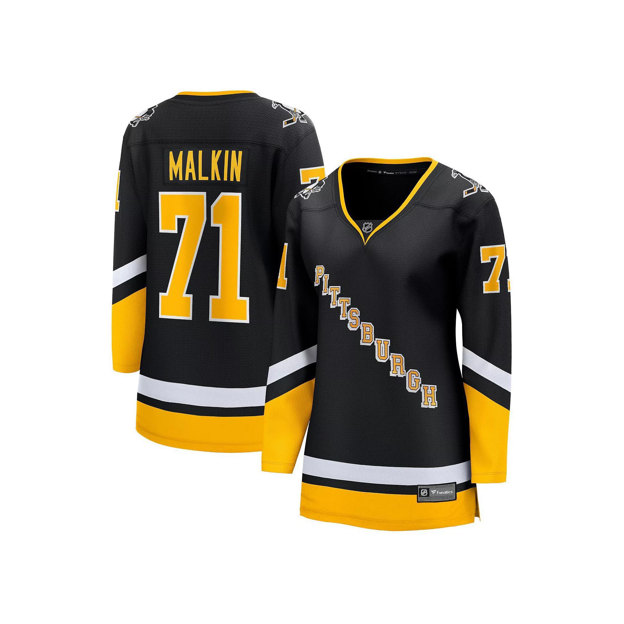 Women's Fanatics Branded Evgeni Malkin Black Pittsburgh Penguins 2021/22 Alternate Premier Breakaway Player Jersey, Size: Large Product Image