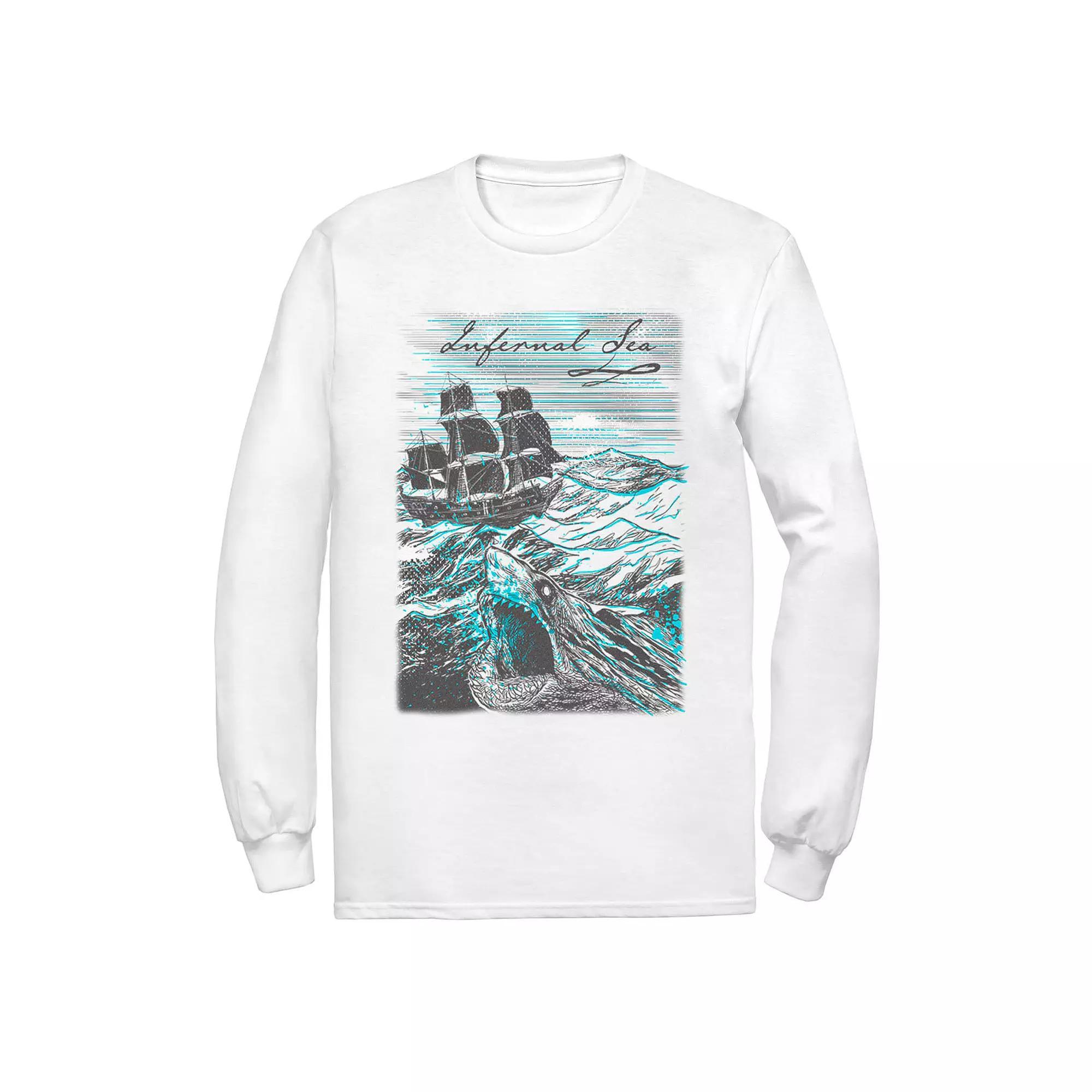 Men's Disney's Pirates Of The Caribbean Infernal Sea Tee, Size: XXL, White Product Image