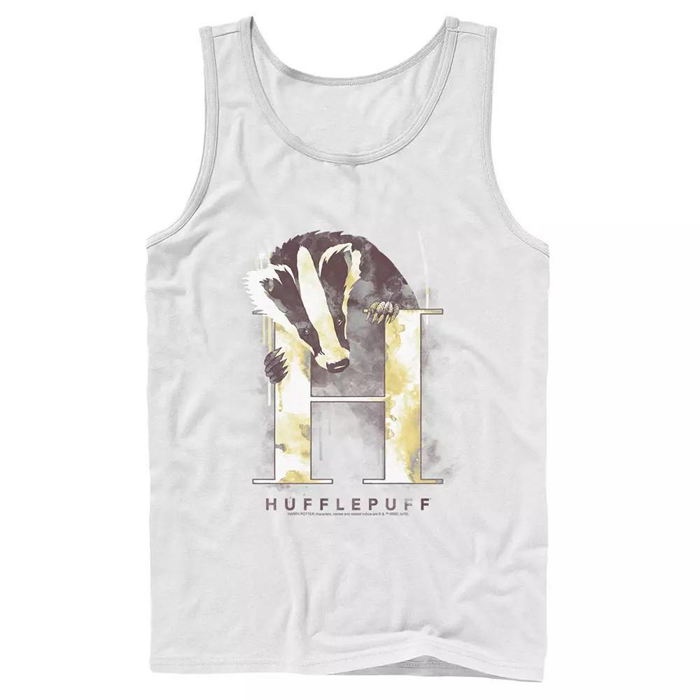 Men's Harry Potter Hufflepuff House Watercolor Tank Top, Size: Large, White Product Image