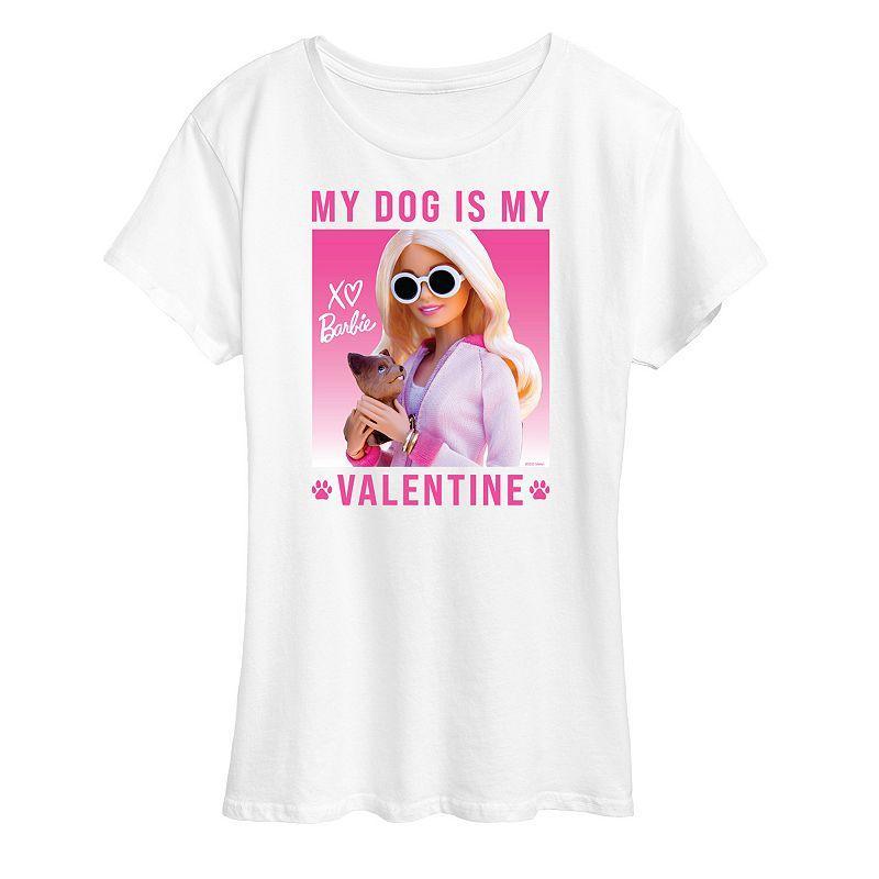 Womens Barbie My Dog Is My Valentine Graphic Tee Product Image