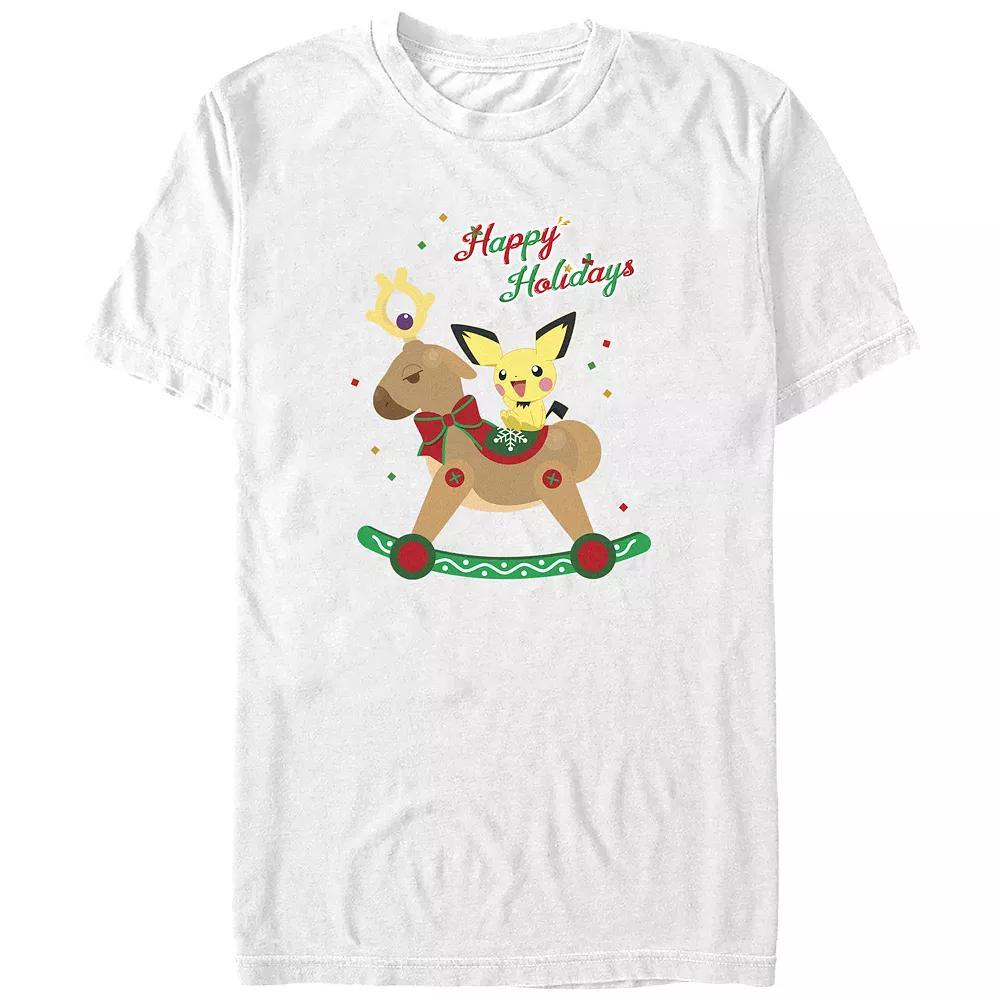 Big & Tall Pokemon Rockin Reindeer Happy Holidays Graphic Tee, Men's, Size: 4XL, White Product Image