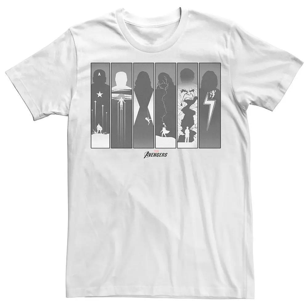 Men's Marvel Avengers Hero Panels Shadows Tee, Size: Small, White Product Image