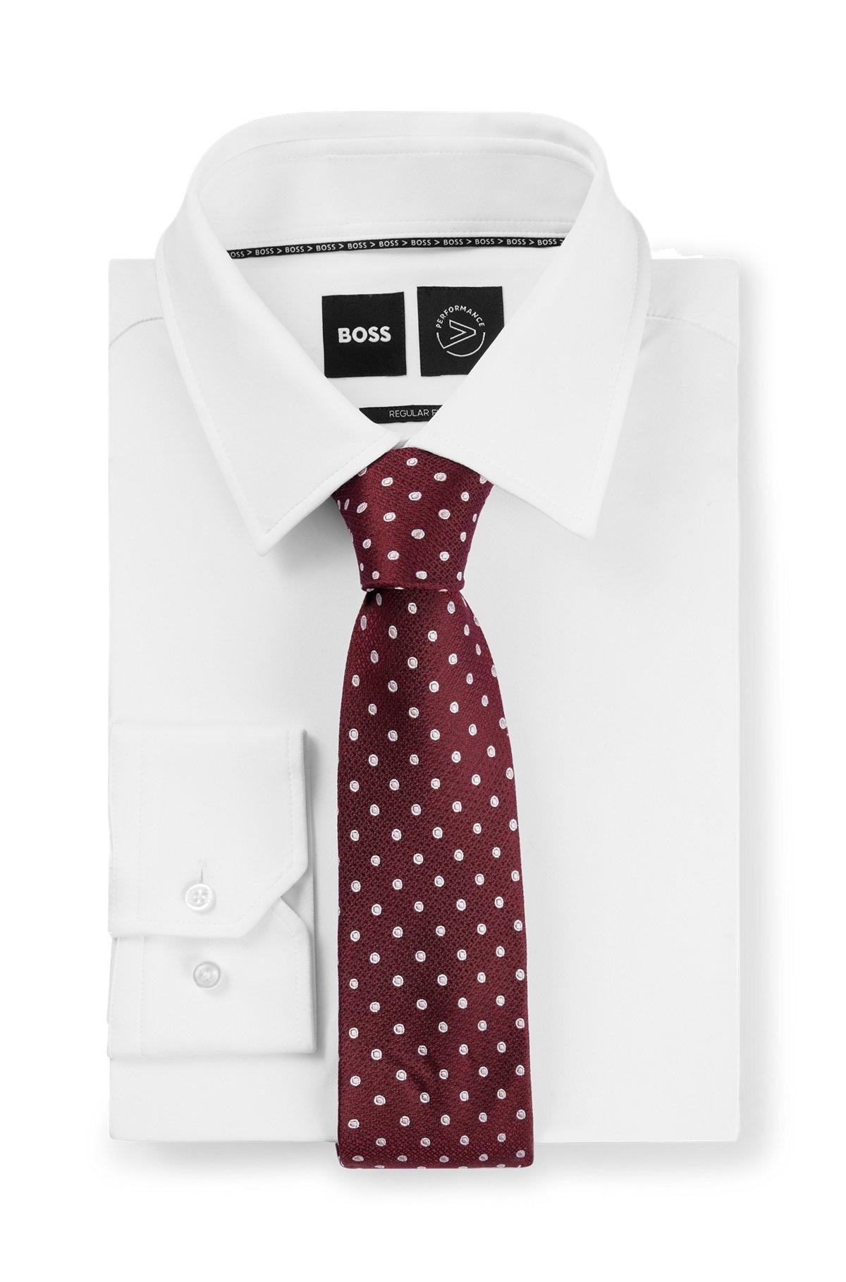 Silk-jacquard tie with micro pattern Product Image