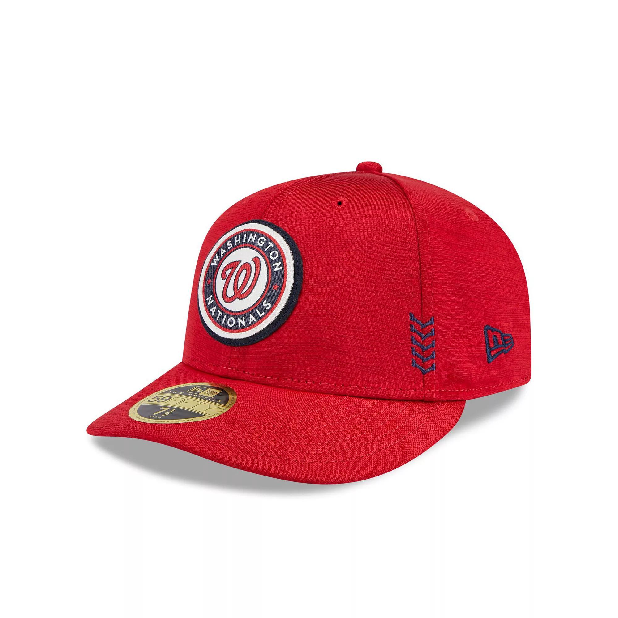 Men's New Era  Red Washington Nationals 2024 Clubhouse Low Profile 59FIFTY Fitted Hat, Size: 7 1/4 Product Image