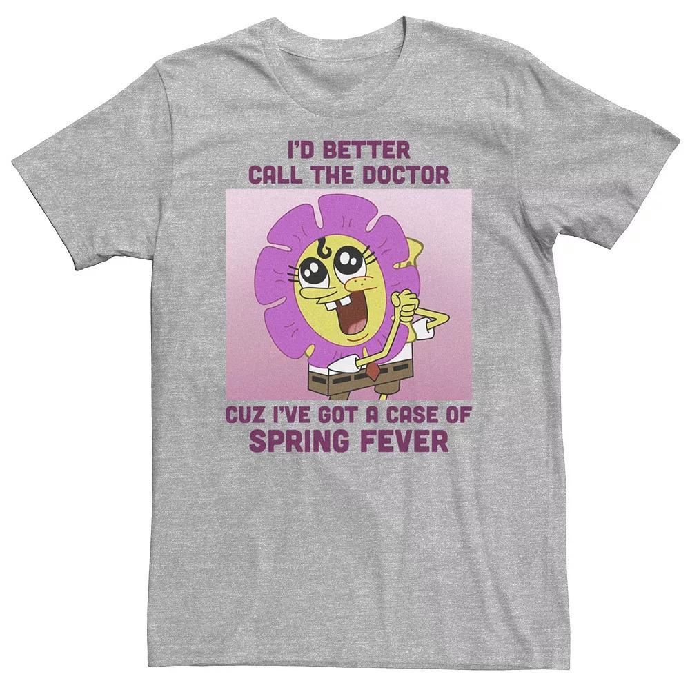 Big & Tall Spongebob Squarepants Spring Fever Flower Tee, Men's, Size: 3XL, Athletic Grey Product Image