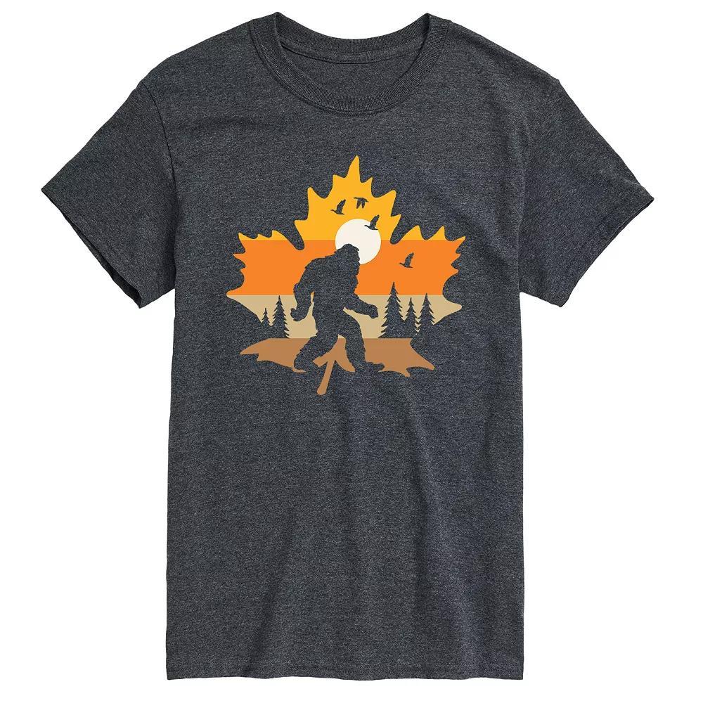 Big & Tall Fall Sasquatch Leaf Tee, Men's, Size: 3XB, Gray Product Image