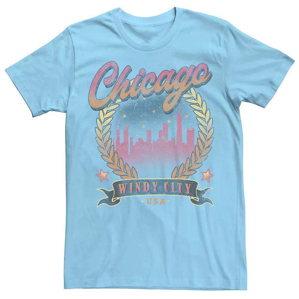 Men's Chicago Windy City Nightline Scene Seal Tee, Size: Large, Light Blue Product Image