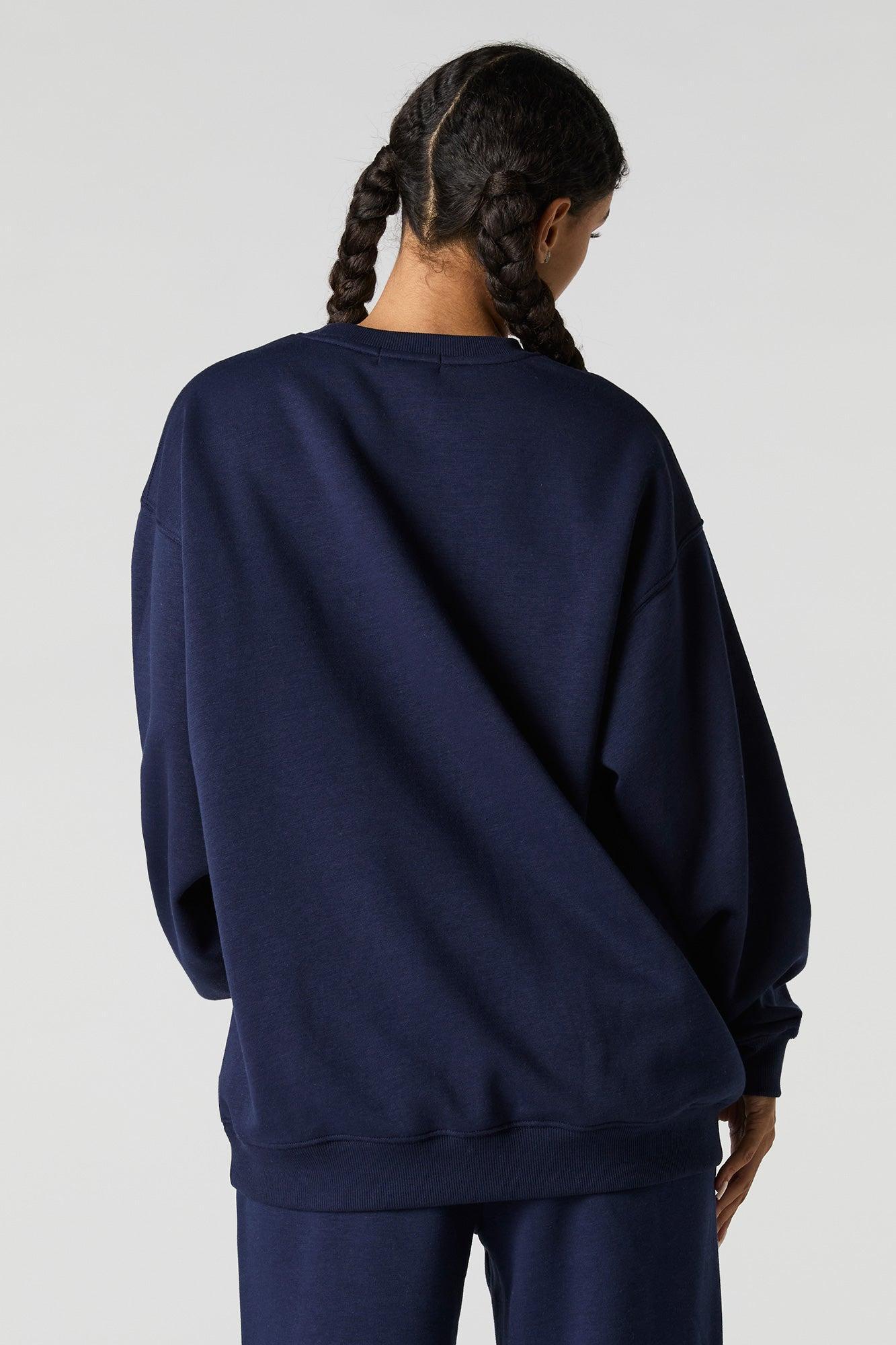 Graphic Fleece Oversized Sweatshirt Female Product Image