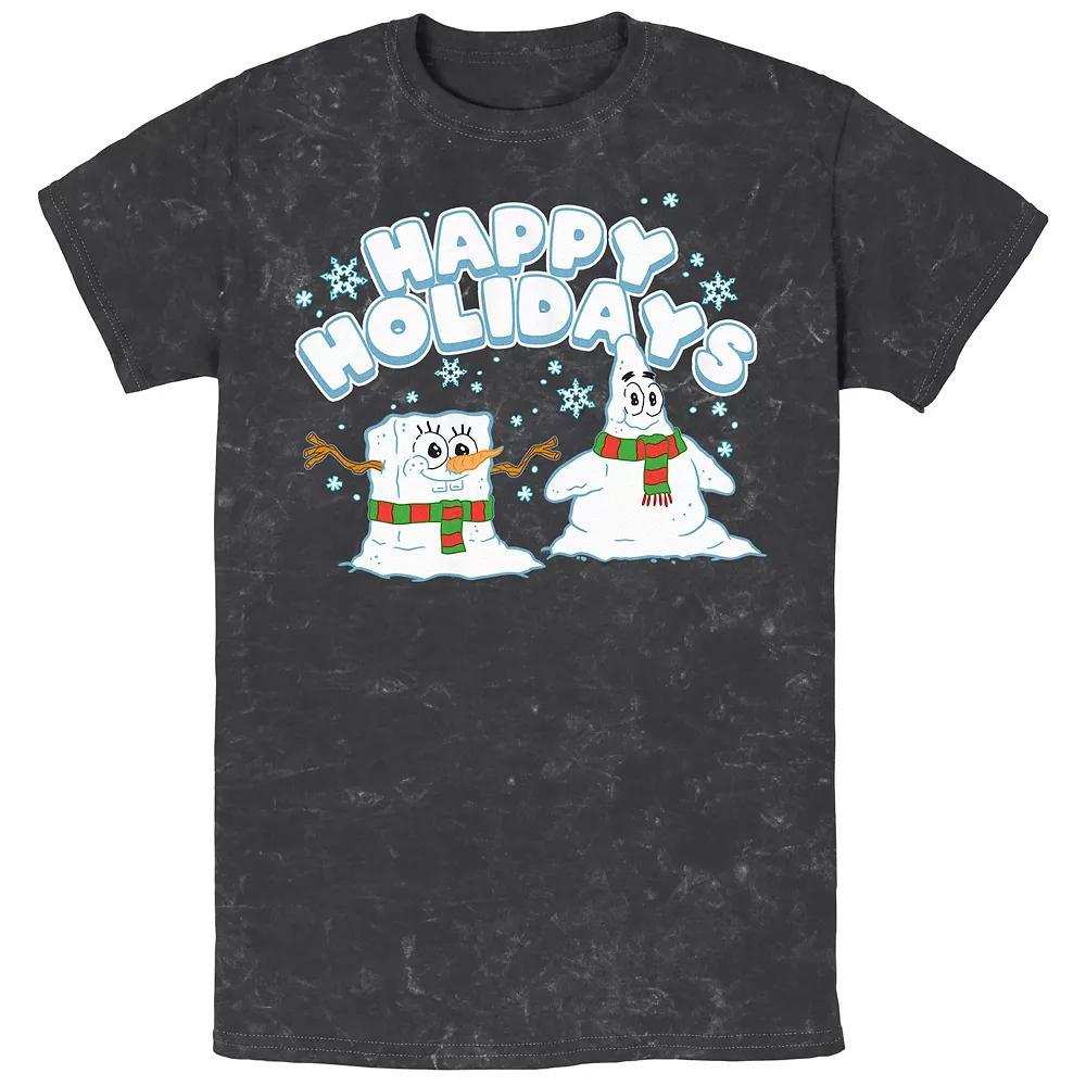 Mens Spongebob Squarepants Patrick Snowmen Tee Grey Heather Product Image
