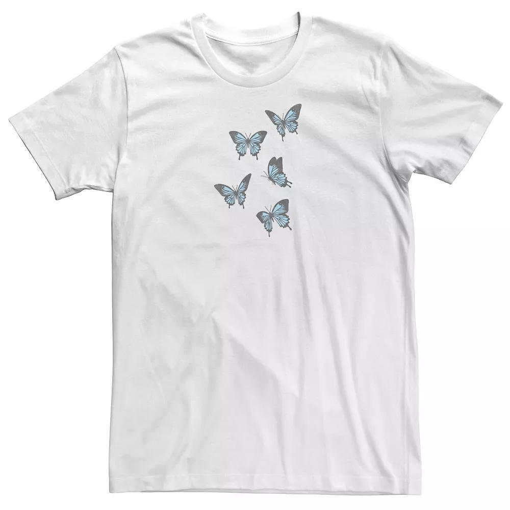 Big & Tall Fifth Sun Blue Butterflies Portraits Tee, Men's, Size: 4XL, White Product Image