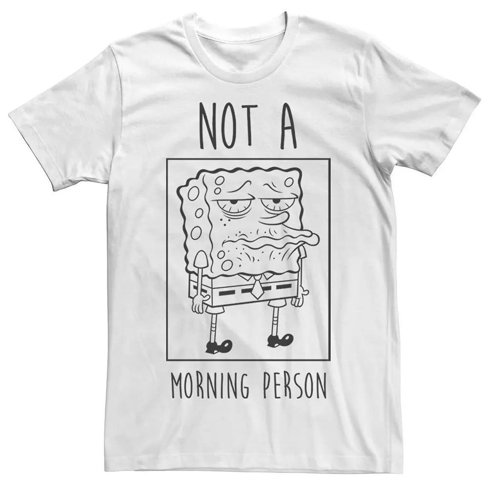 Mens Spongebob Not A Morning Person Outline Portrait Panel Tee Product Image