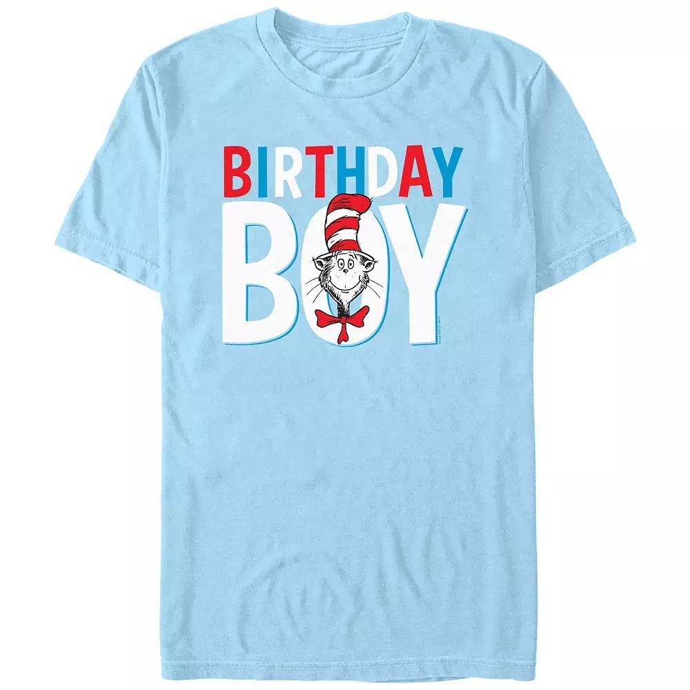 Men's Dr. Seuss The Cat In The Hat Birthday Boy Graphic Tee, Size: Small, Light Blue Product Image