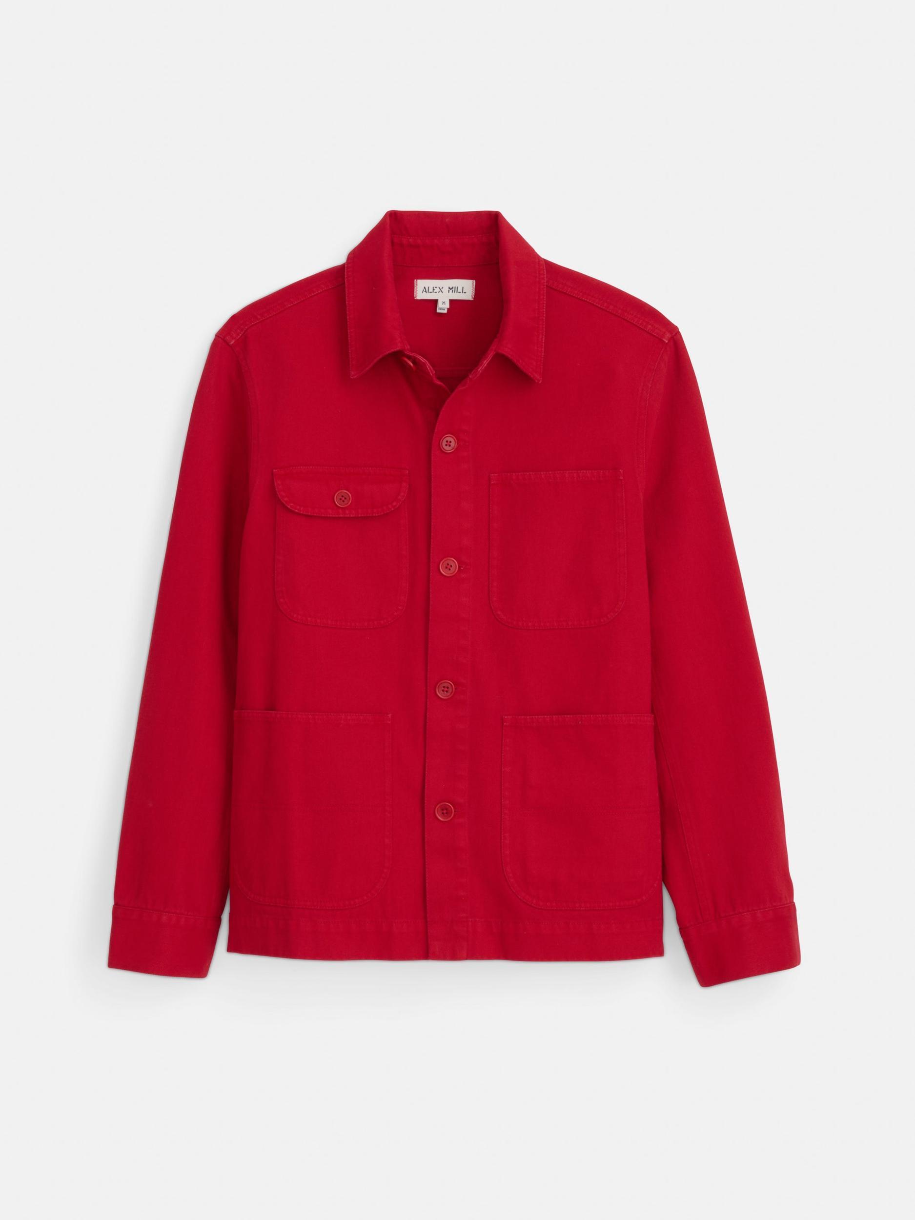 Garment Dyed Work Jacket in Recycled Denim Product Image