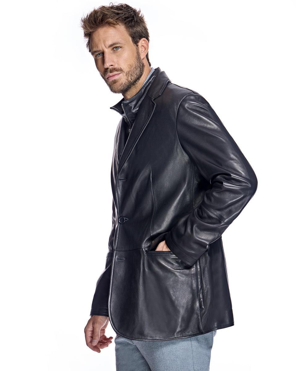 Men's Leather Blazer Product Image