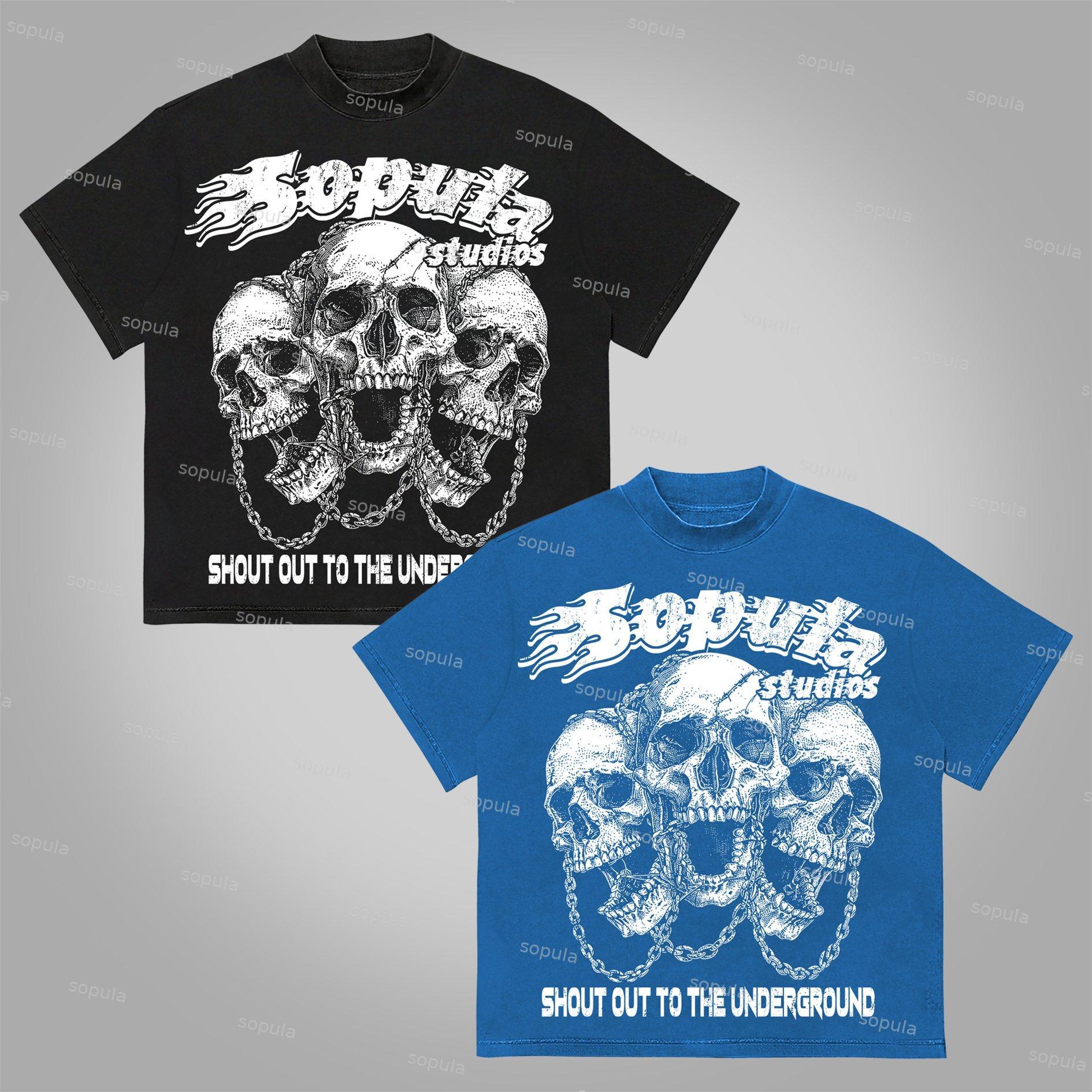 Sopula Studios Chain Skull Graphic Print Cotton T-Shirt Product Image