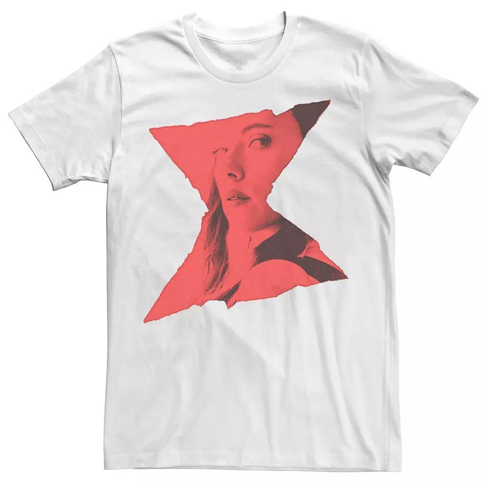 Men's Marvel Black Widow Portrait Logo Overlay Tee, Size: Large, White Product Image