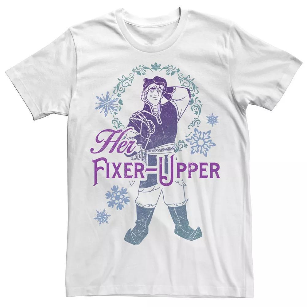 Disney's Frozen Kristoff Men's "Her Fixer-Upper" Gradient Portrait Tee, Size: XL, White Product Image