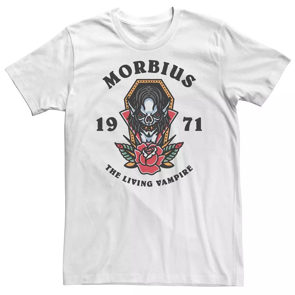 Big & Tall Marvel Morbius The Living Vampire 1971 Tattoo Style Tee, Men's, Size: 5XL, White Product Image