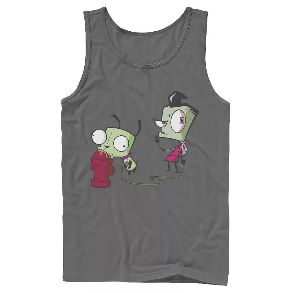 Men's Nickelodeon Invader Zim Walking Gir Fire Hydrant Portrait Graphic Graphic Tank Top, Size: Large, White Product Image