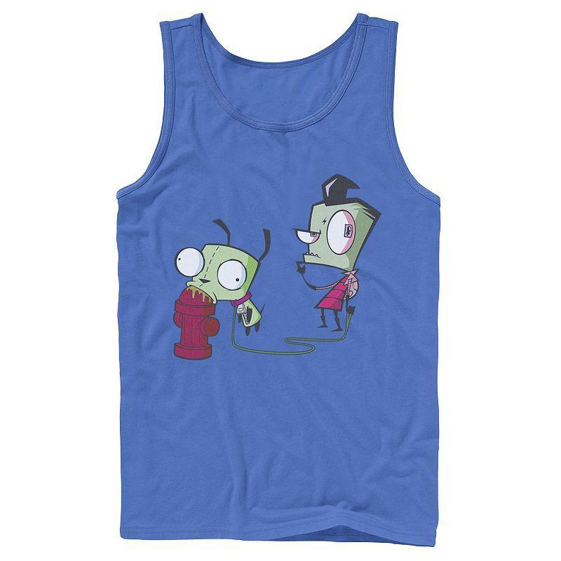 Men's Nickelodeon Invader Zim Walking Gir Fire Hydrant Portrait Graphic Graphic Tank Top, Size: Large, White Product Image
