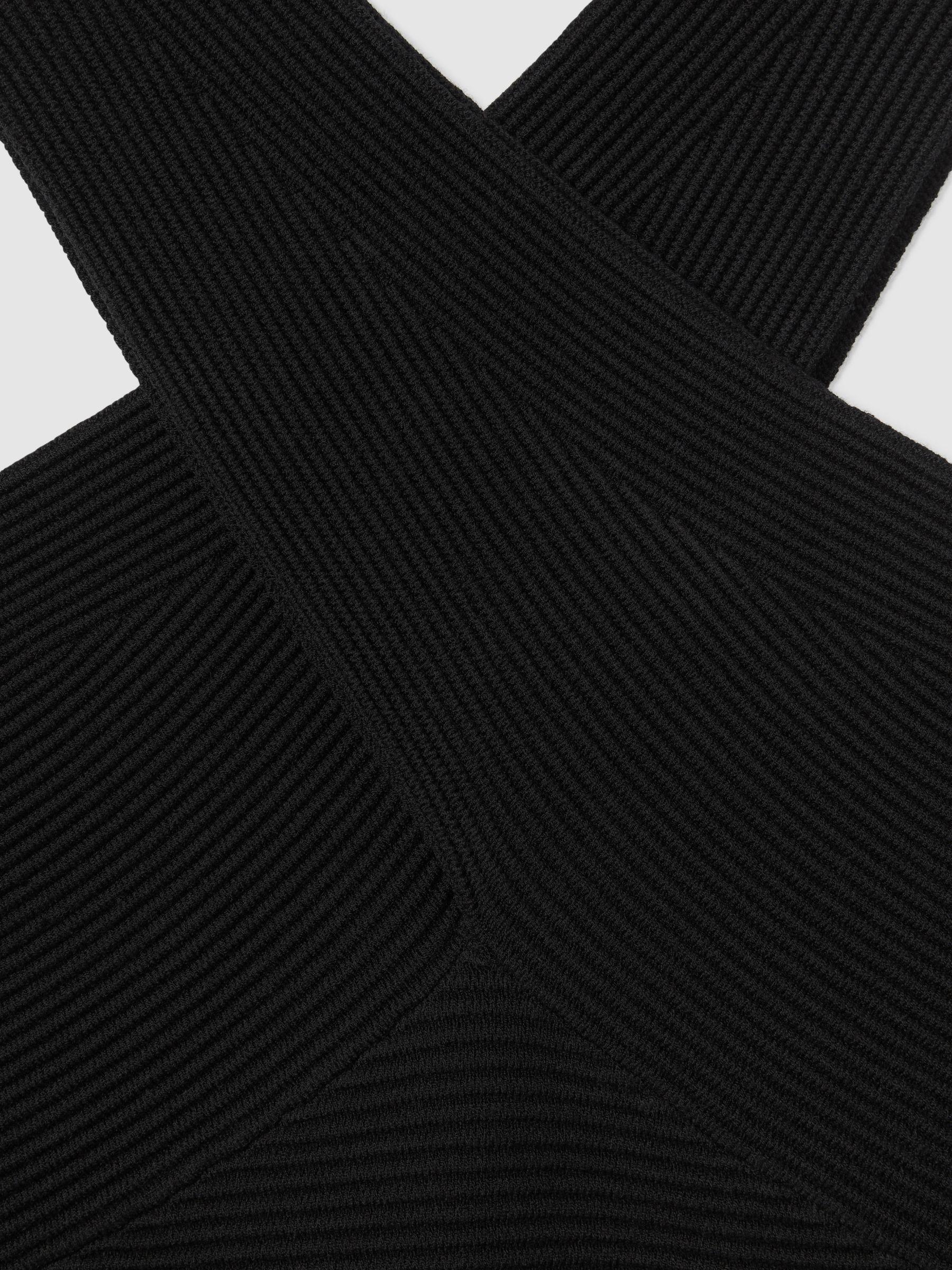 Ribbed Cross-Over Vest in Black Product Image