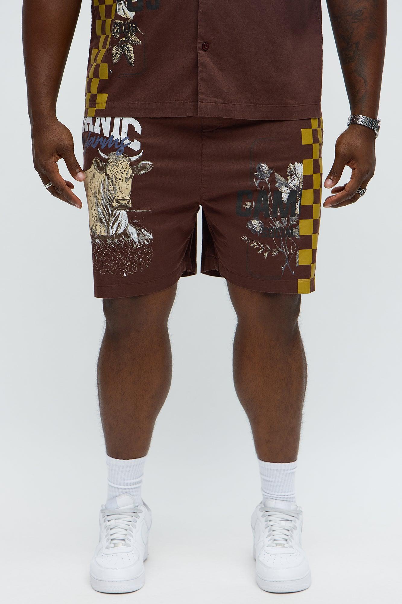 Groves Relaxed Drawstring Shorts - Dark Brown Product Image