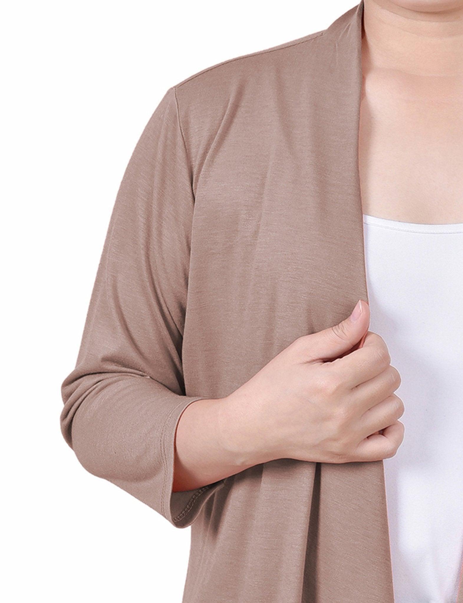 Fawn Solid 3/4 Sleeve Cardigan Product Image