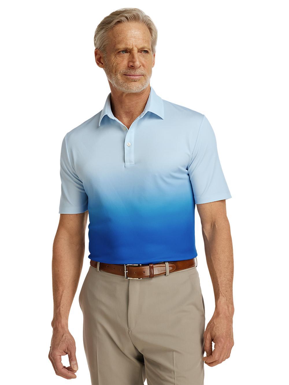 Performance Blend Three Button Polo - Blue Product Image