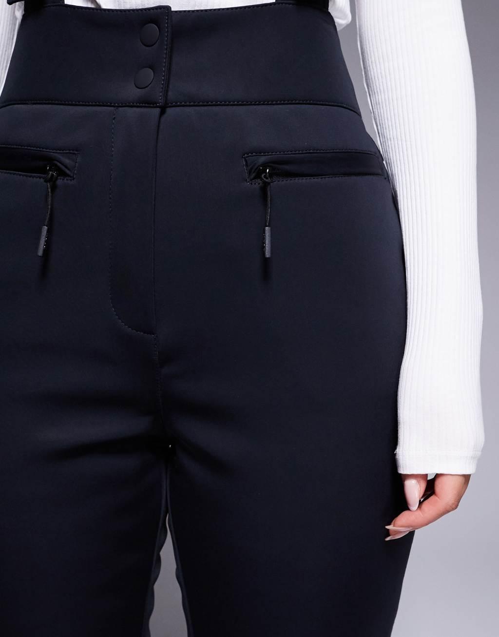 4505 Hourglass Ski soft shell water repellent kick flare ski pants in black gloss  Product Image