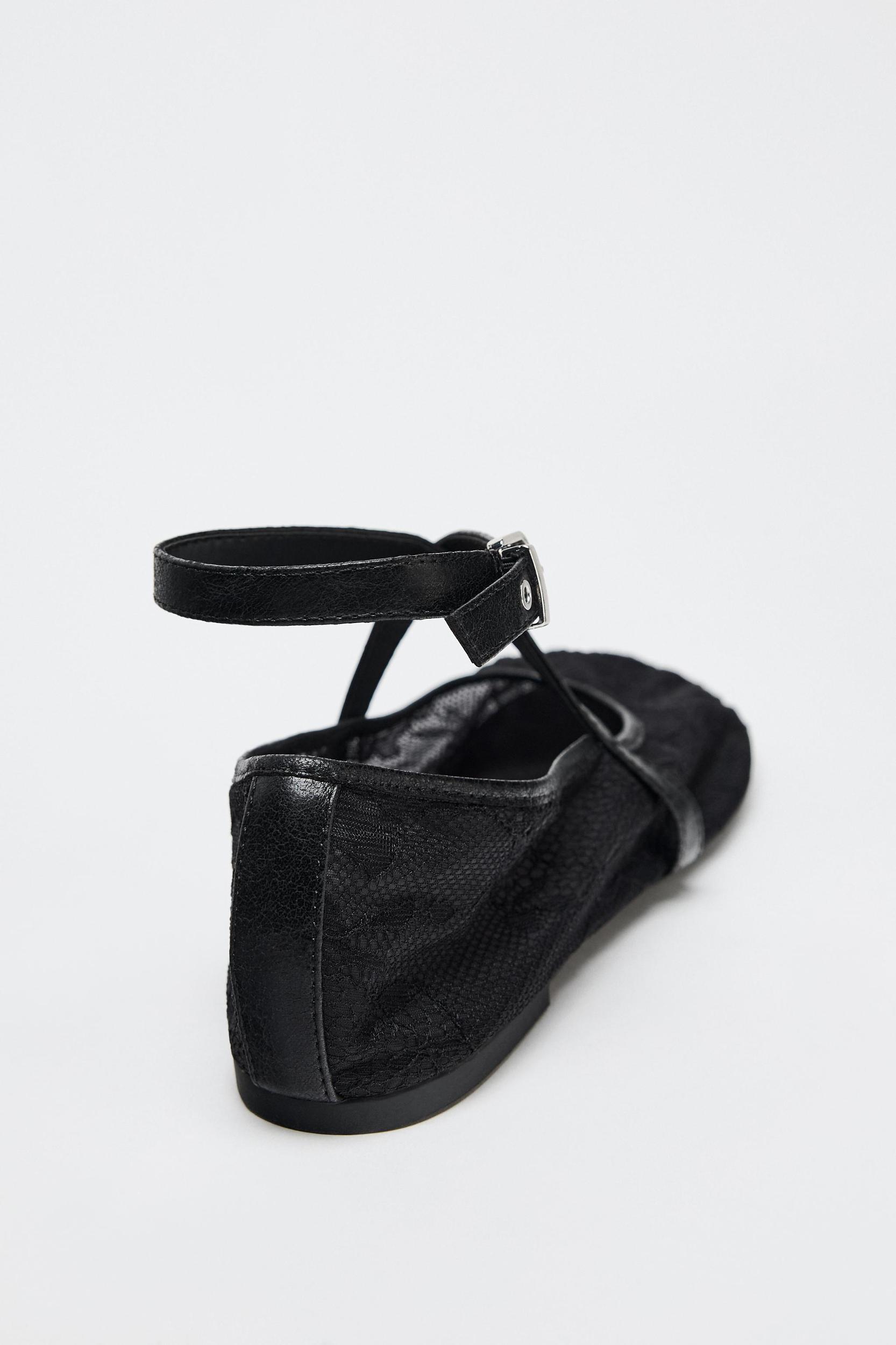 DOUBLE STRAP LACE BALLERINAS Product Image
