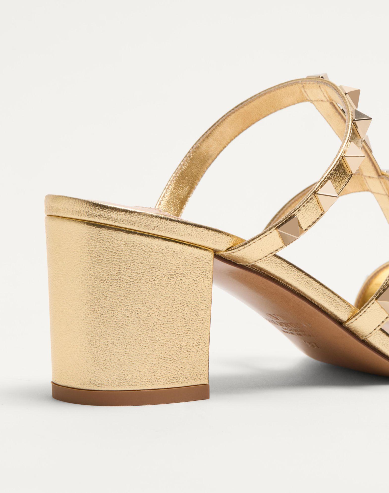 Rockstud Slide Sandal In Laminated Nappa 60Mm Product Image