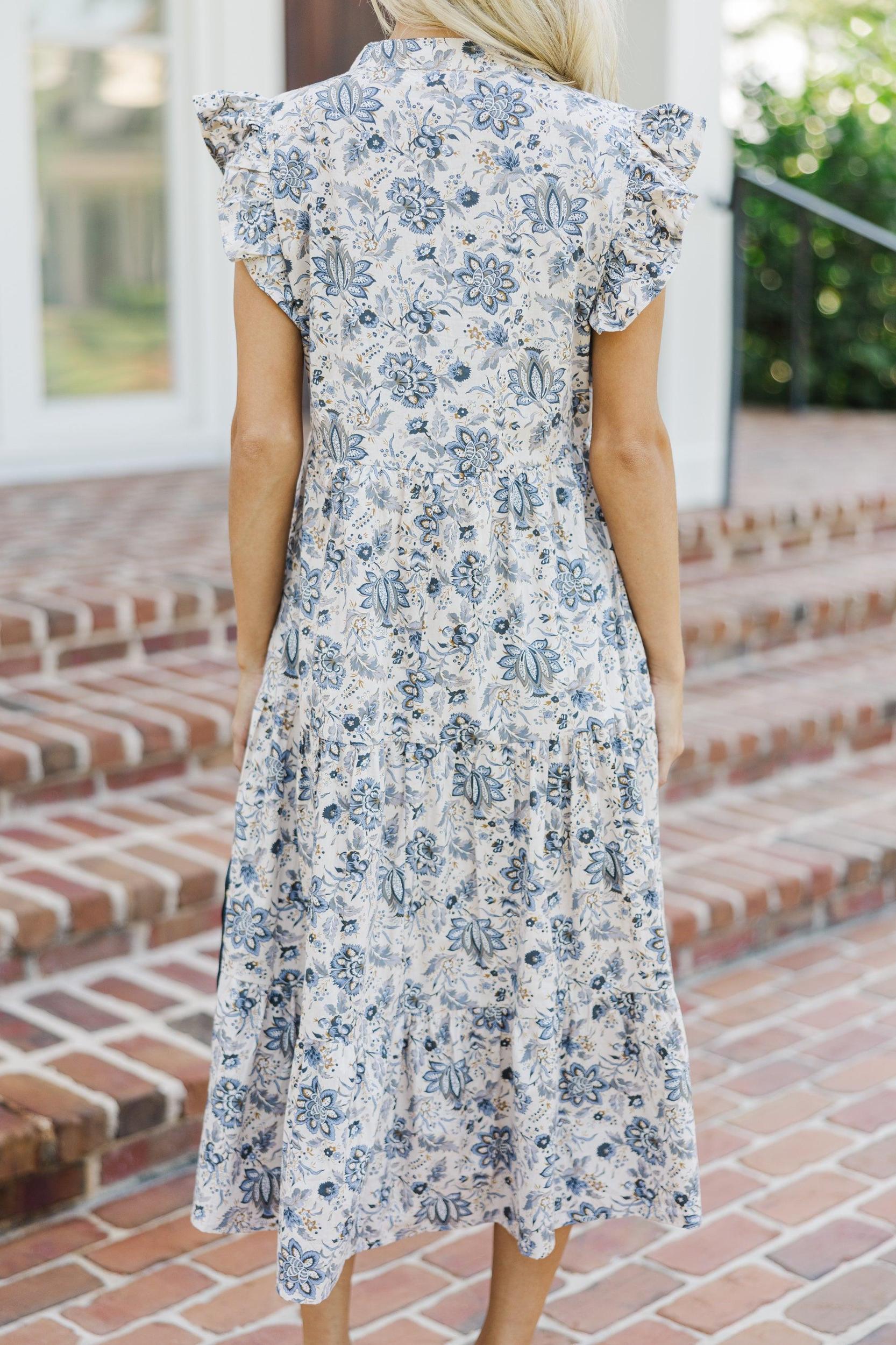 Created Beauty Cream Paisley Midi Dress Female Product Image