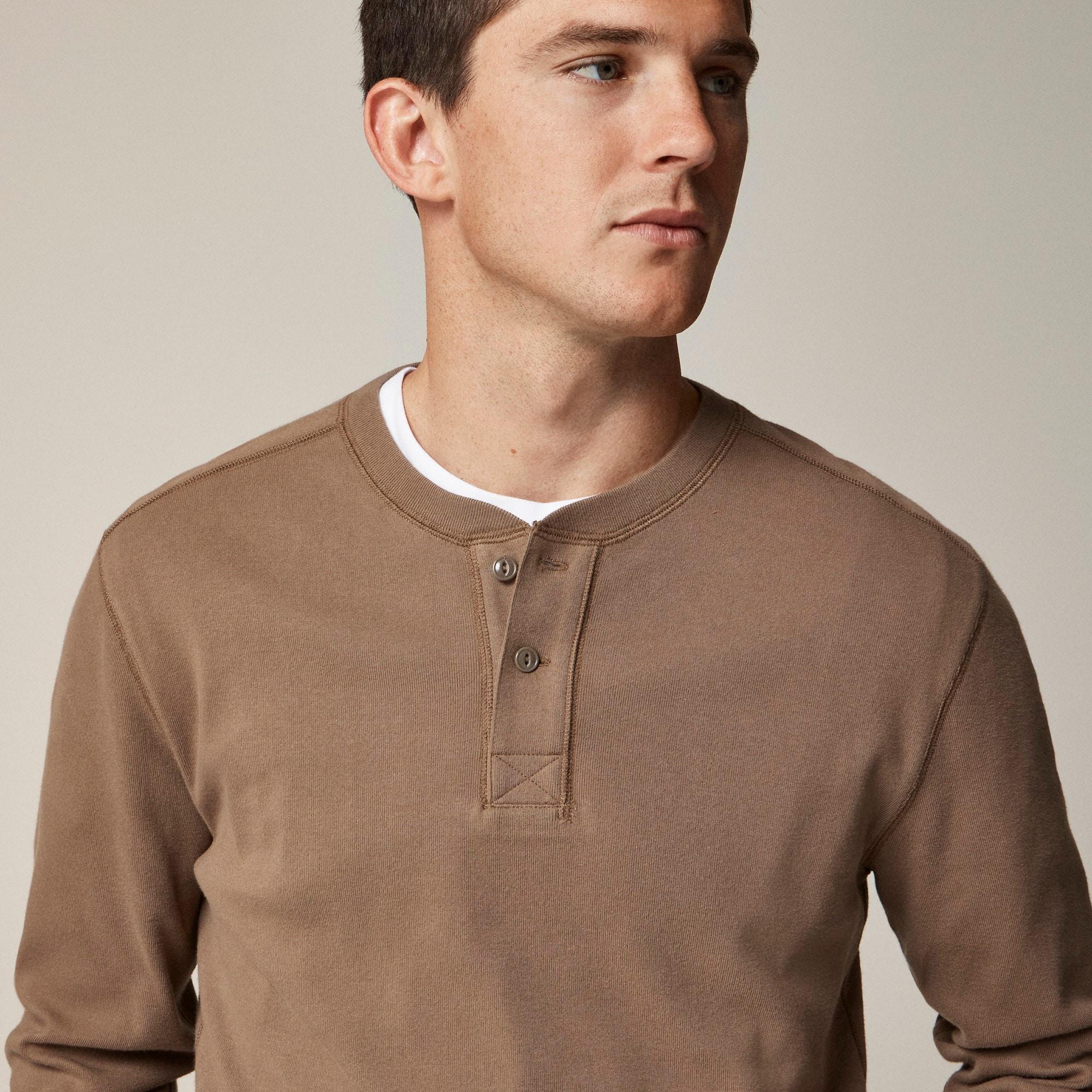 Heritage brushed rib-knit henley Product Image