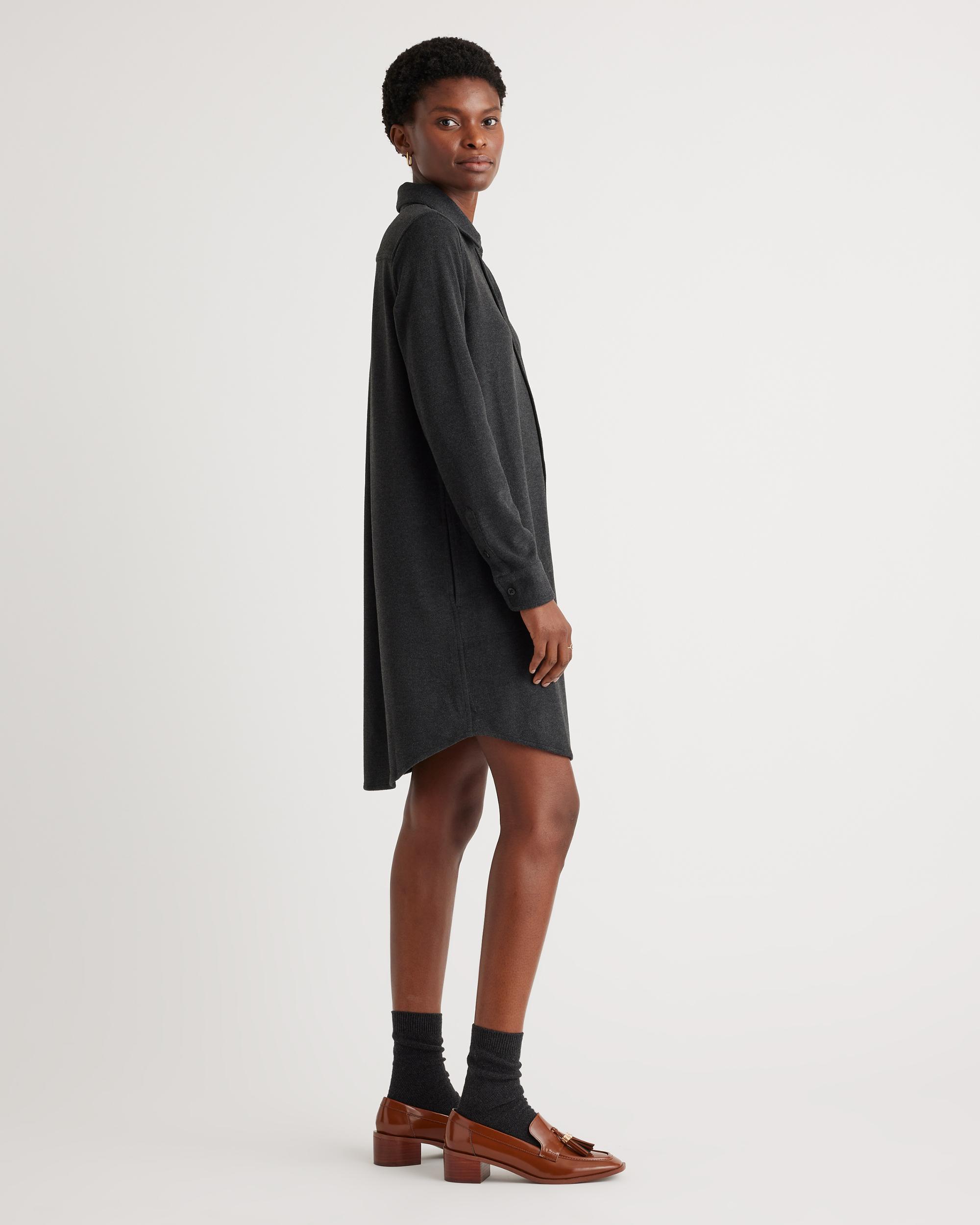 Quince | Women's Stretch Sweater Fleece Shirt Dress Recycled Polyester Product Image