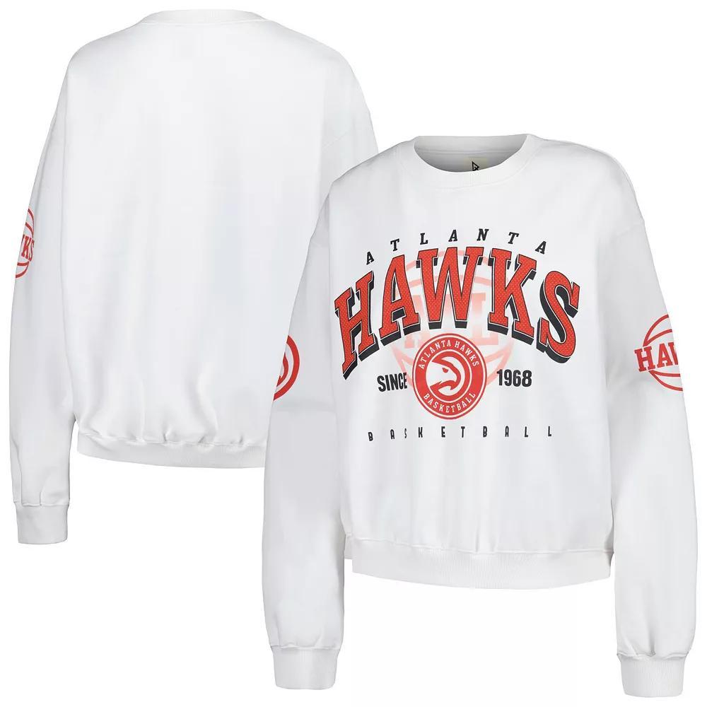 Women's Heather Gray Atlanta Hawks Oversized Pullover Sweatshirt, Size: Large/XL, Grey Product Image