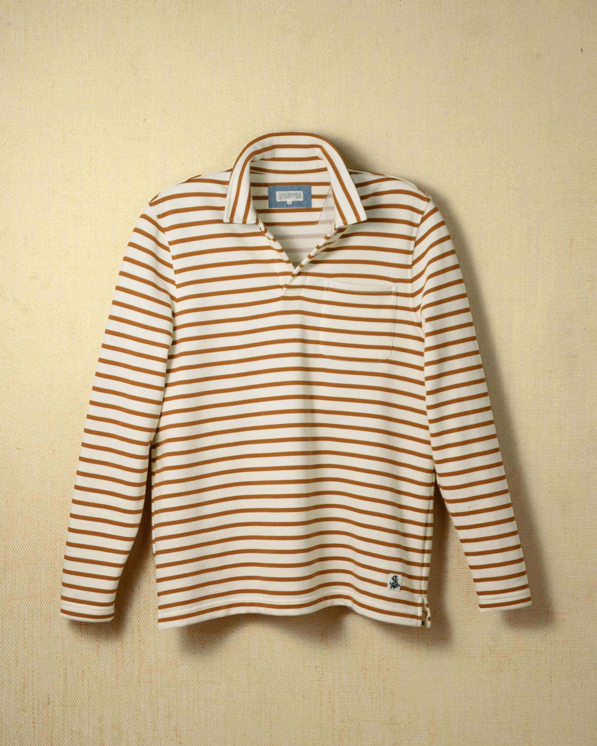 Acadia Polo in Cream/Acorn Loopback Terry Product Image