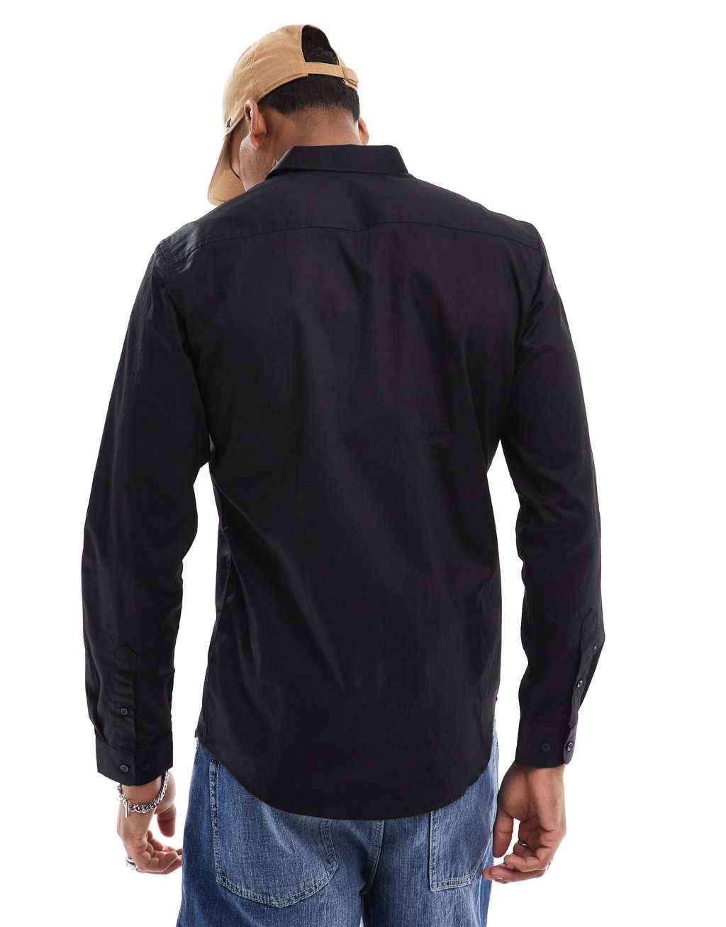 Jack & Jones flannel shirt in black Product Image