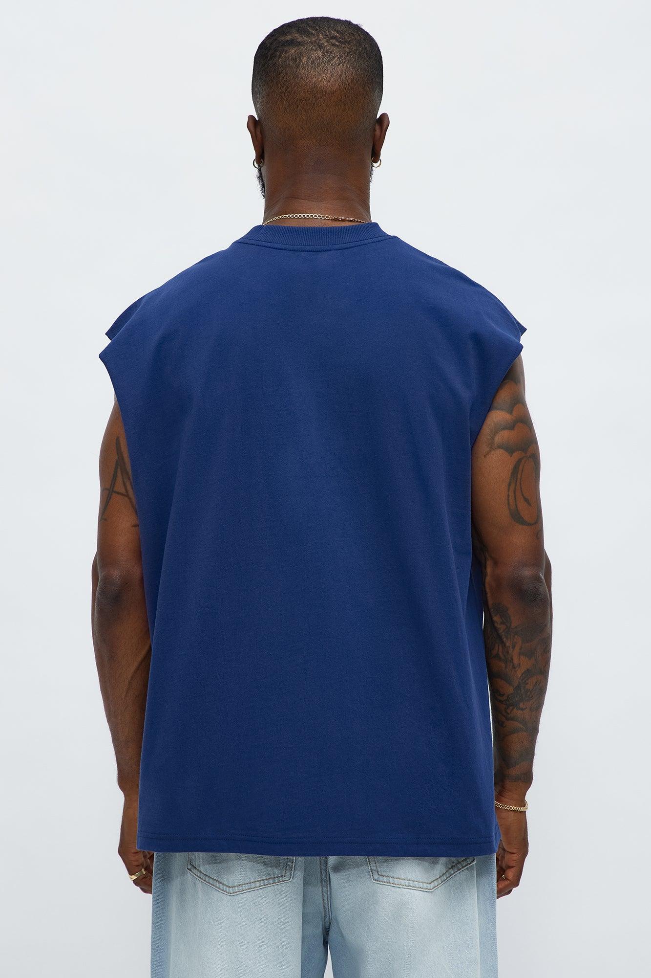 Relaxed Heavyweight Muscle Tee - Navy Product Image
