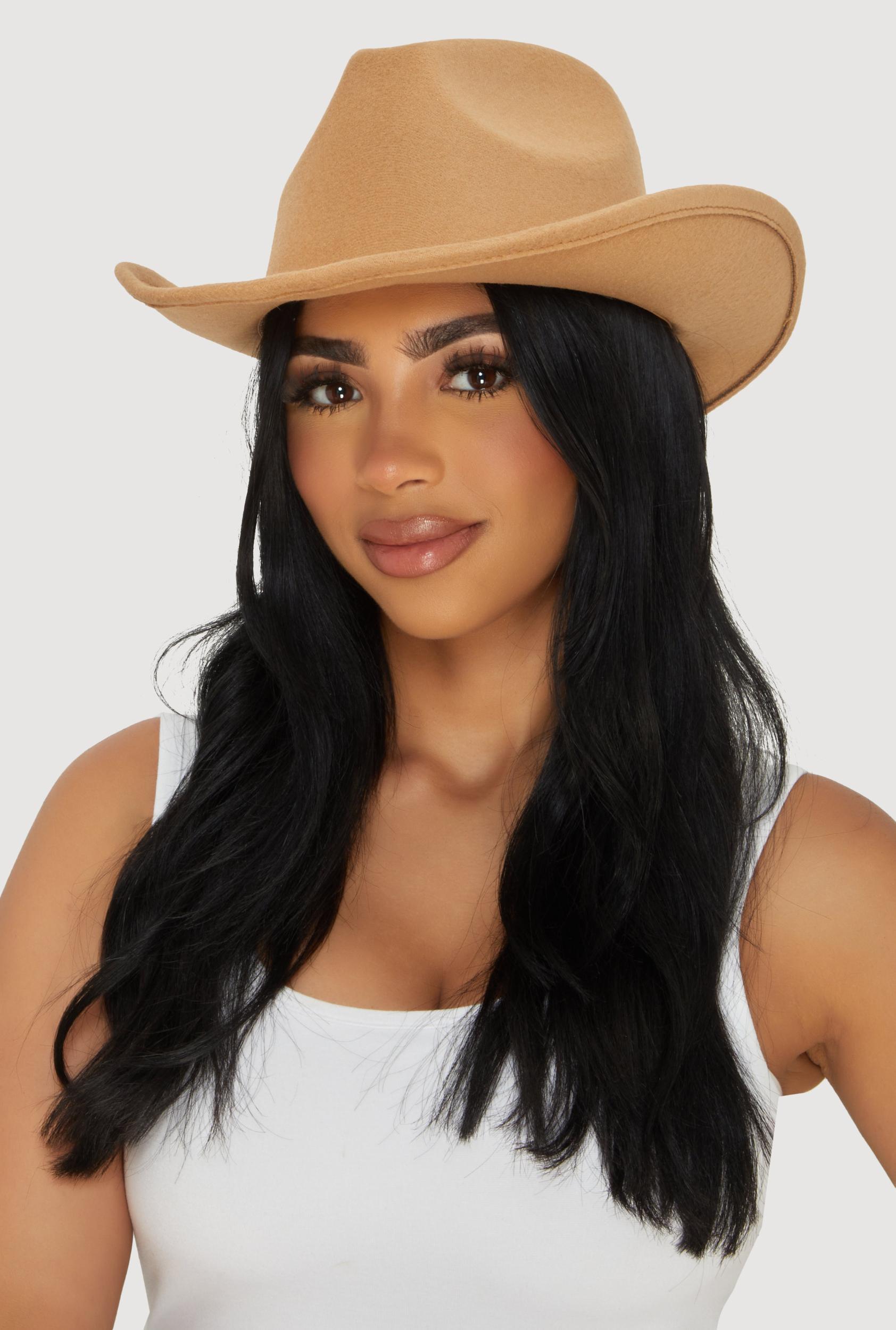 Brushed Felt Cowboy Hat Female Product Image