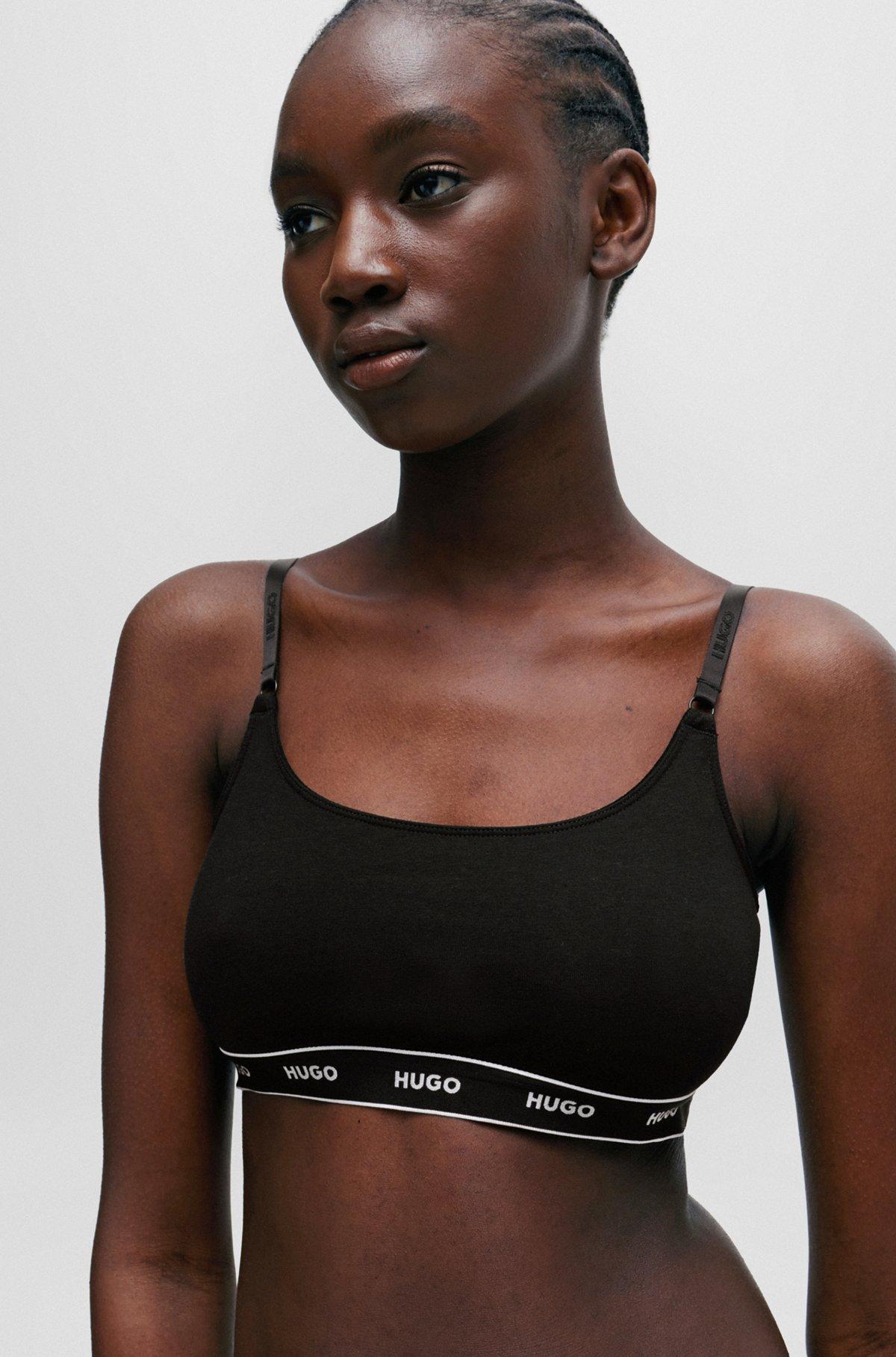 Two-pack of stretch-cotton bralettes with logo underbands Product Image