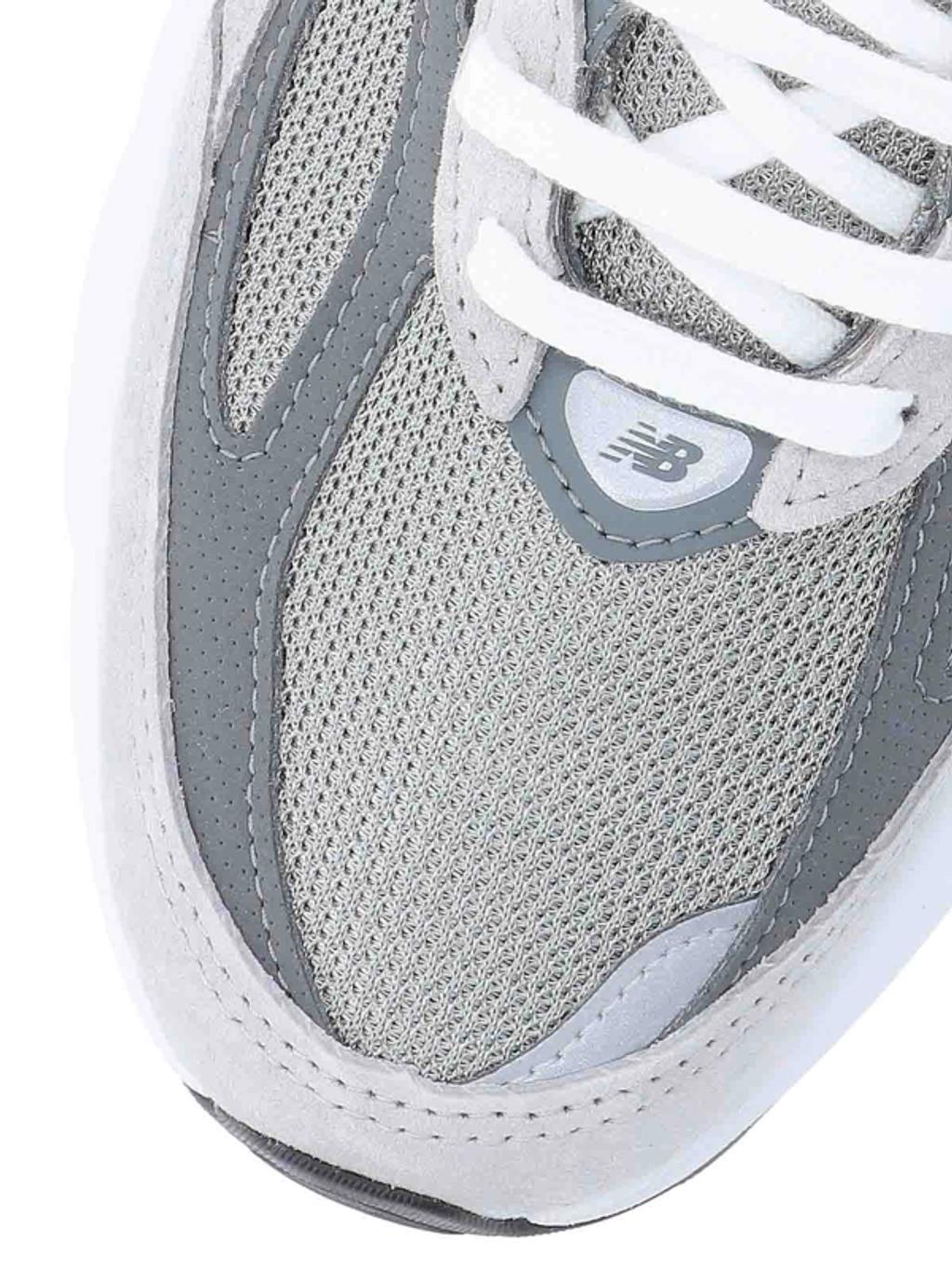 NEW BALANCE Grey Low Top Sneakers With Logo Detail In Suede And Tech Fabric Man Product Image