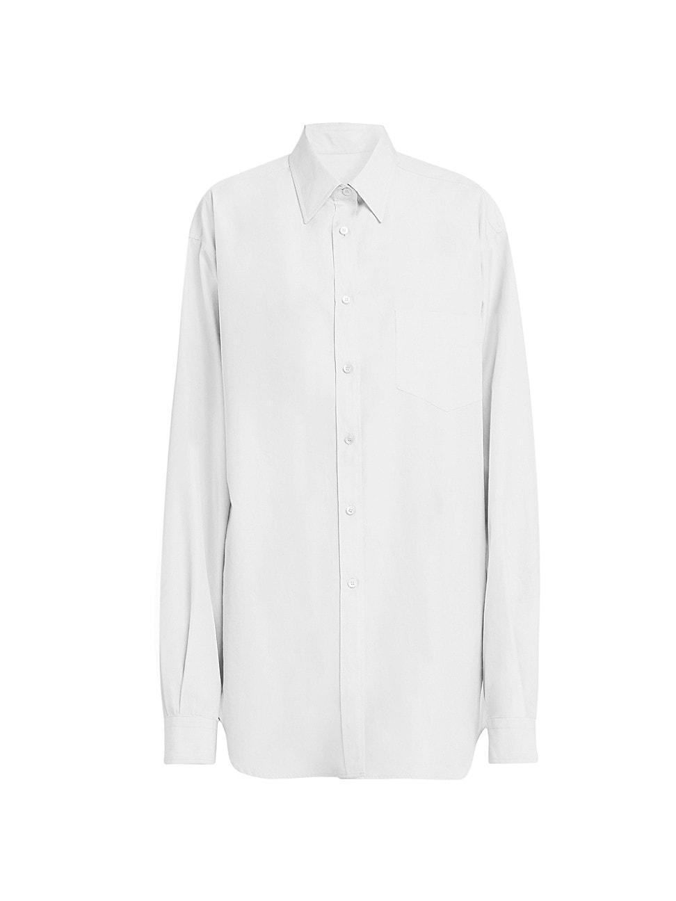 Womens Oversized Cotton Poplin Blouse Product Image