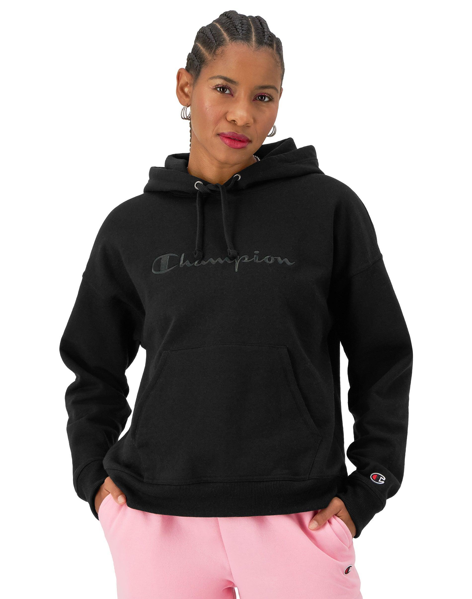 Womens Champion Powerblend Embroidered Logo Hoodie Product Image